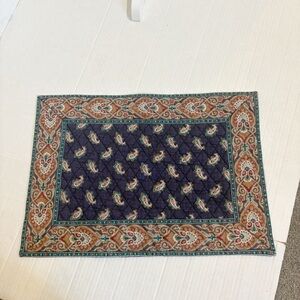 Vera Bradley Blue Paisley Placemat 1 Only Quilted Dining Room Table Setting